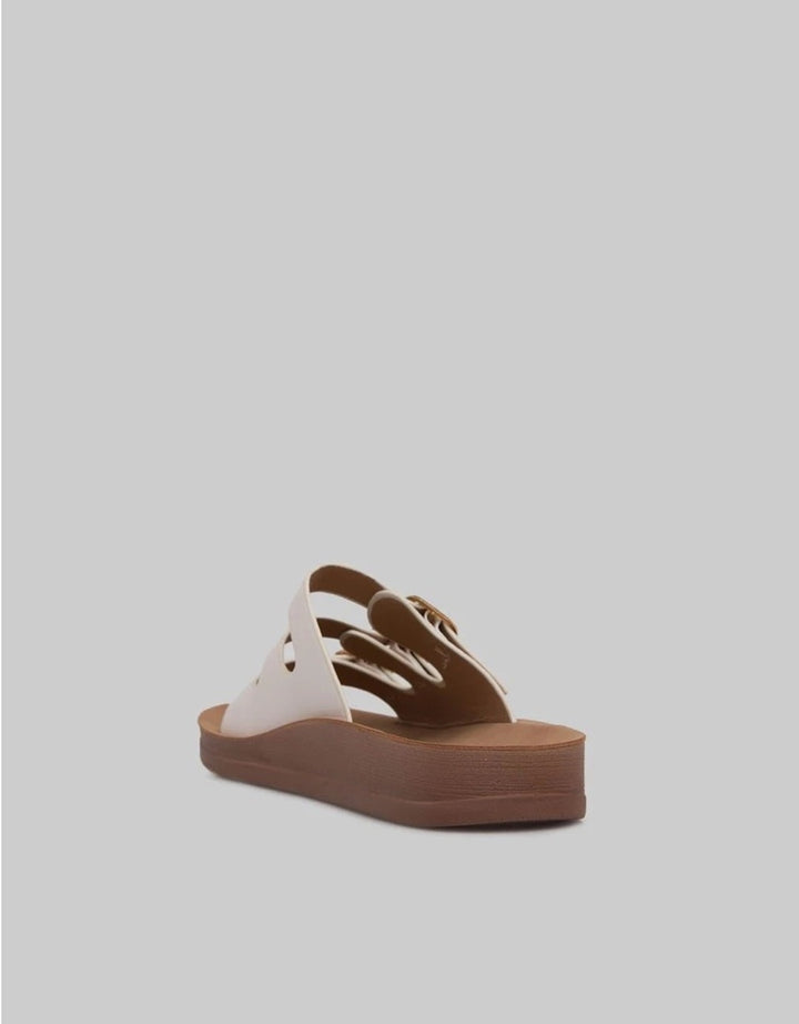 ST. YVES SANDAL SLIPPER TRIPLE STRAP BUCKLE FQ15 WANITA