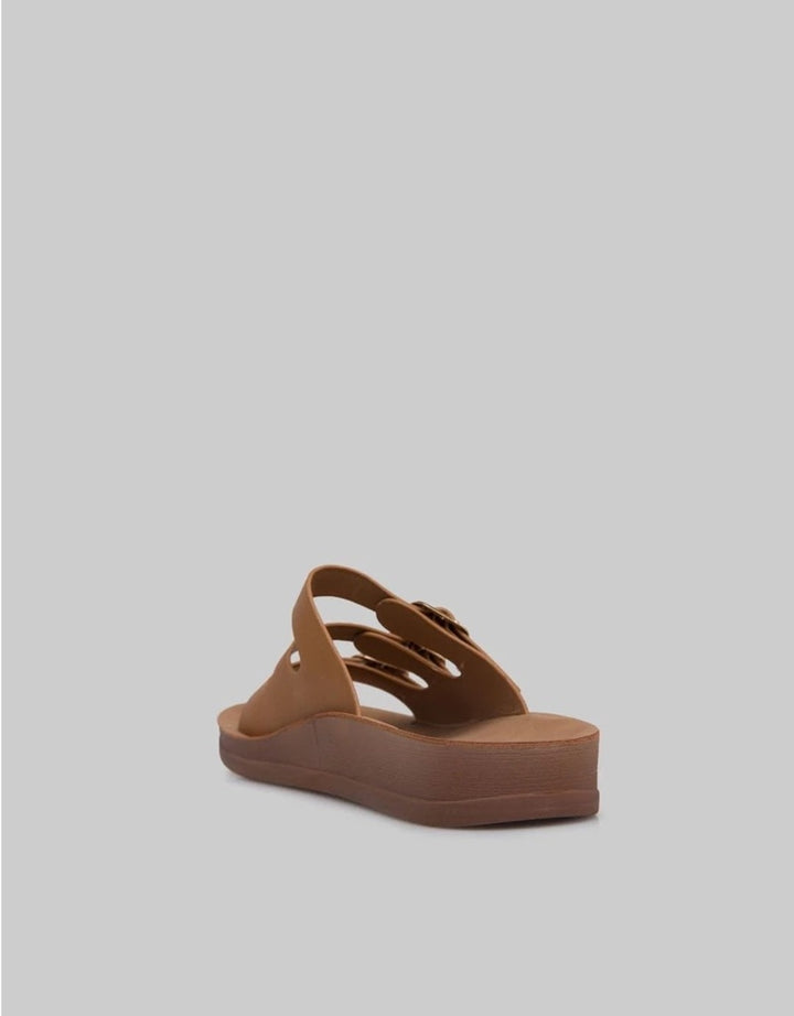 ST. YVES SANDAL SLIPPER TRIPLE STRAP BUCKLE FQ15 WANITA