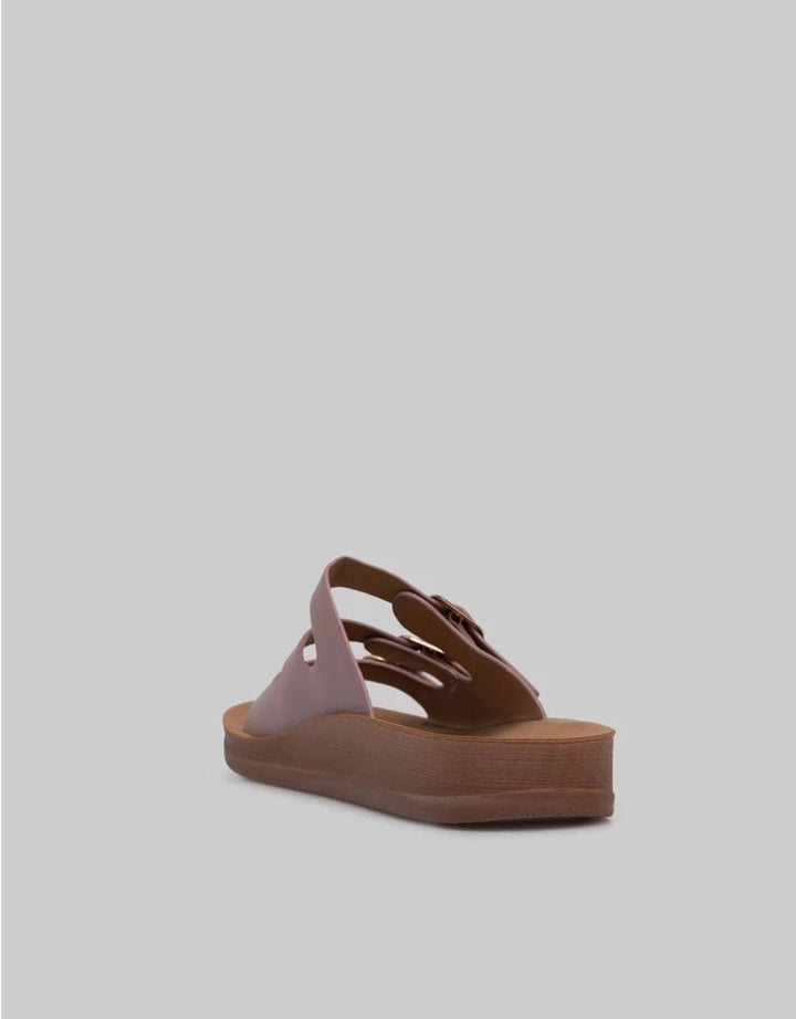 St. Yves Triple Strap Buckle Slipper Sandals Fq15 Wanita