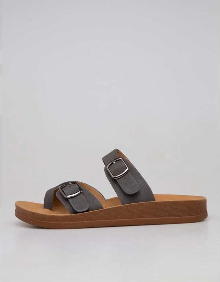 St. Yves Double Buckle Sandal Flip Flops Fq12 Wanita