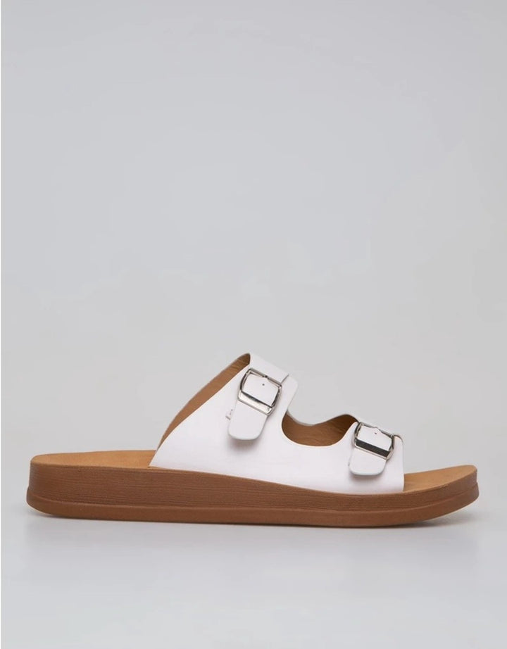 St. Yves Double Buckle Sandal Slipper Fq10 Wanita