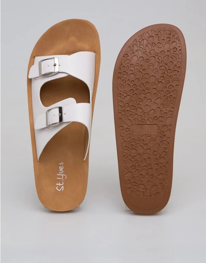 St. Yves Double Buckle Sandal Slipper Fq10 Wanita