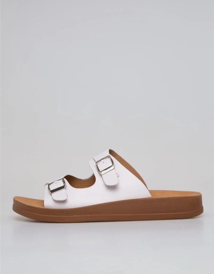 St. Yves Double Buckle Sandal Slipper Fq10 Wanita