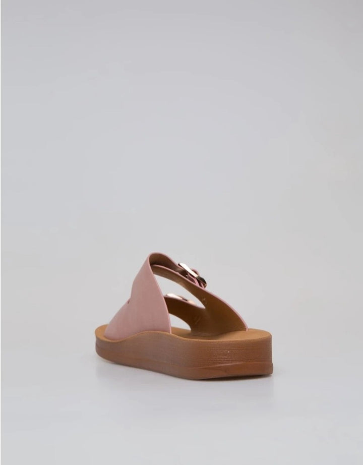 St. Yves Double Buckle Sandal Slipper Fq10 Wanita