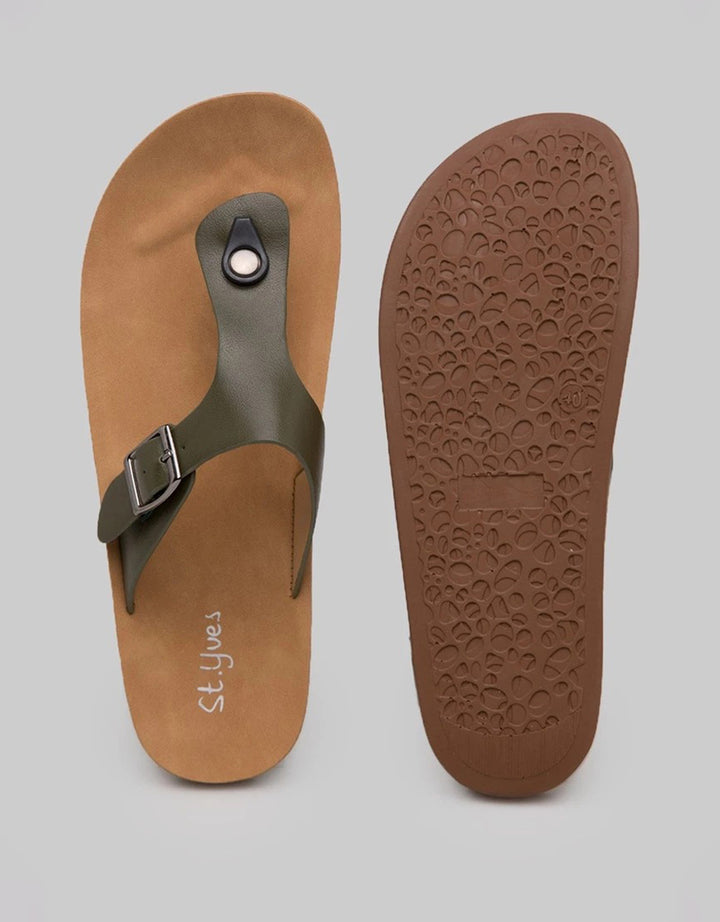 St. Yves Buckle Sandal Flip Flops FQ9 Wanita