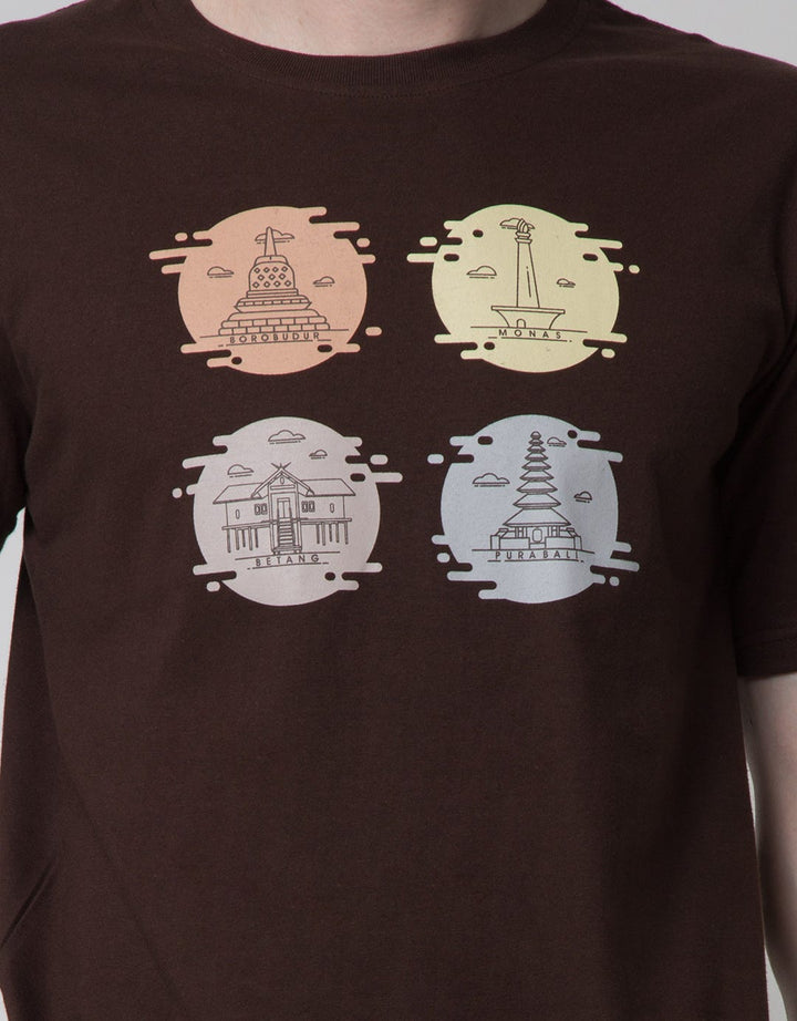 T Zone Temple Print Kaos Pria