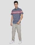 Cardinal Jeans Stripe Print Kemeja Pria