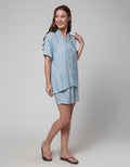 Nevada Short Sleeve Pajama Shorts Colorful Cat