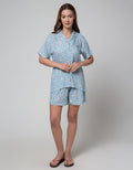 Nevada Short Sleeve Pajama Shorts Colorful Cat