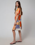 Nevada Short Sleeve Midi Dress Combi Blocks