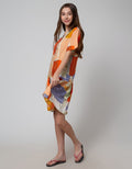 Nevada Short Sleeve Midi Dress Combi Blocks