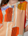 Nevada Short Sleeve Midi Dress Combi Blocks