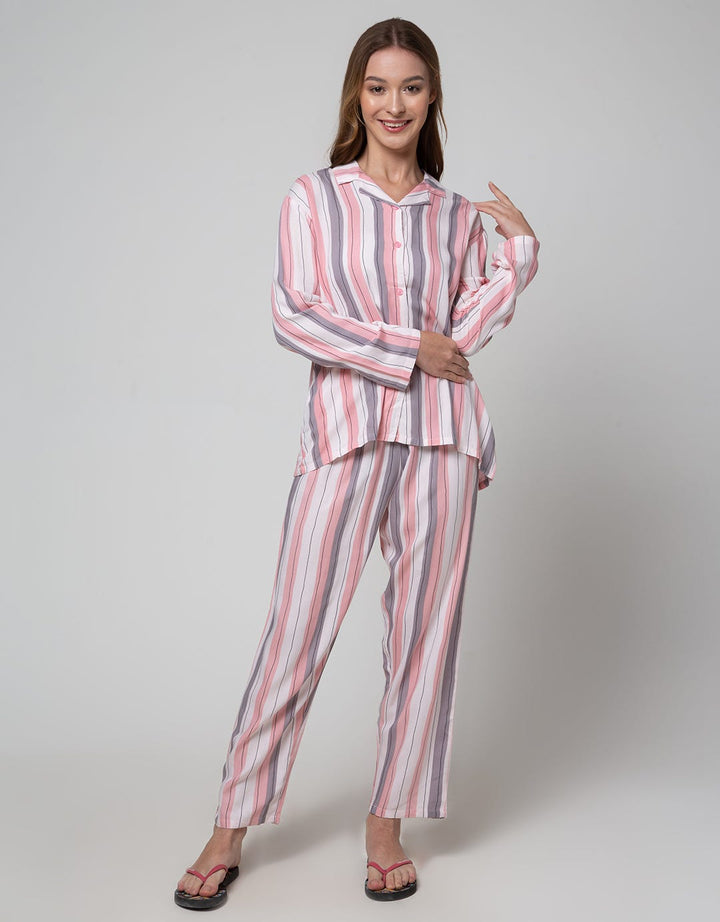 Nevada Long Sleeve Pyjama Pants Stripe Wind
