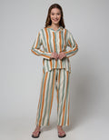 Nevada Long Sleeve Pyjama Pants Stripe Wind