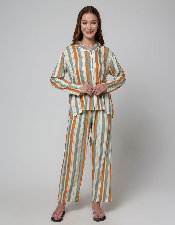 Nevada Long Sleeve Pyjama Pants Stripe Wind