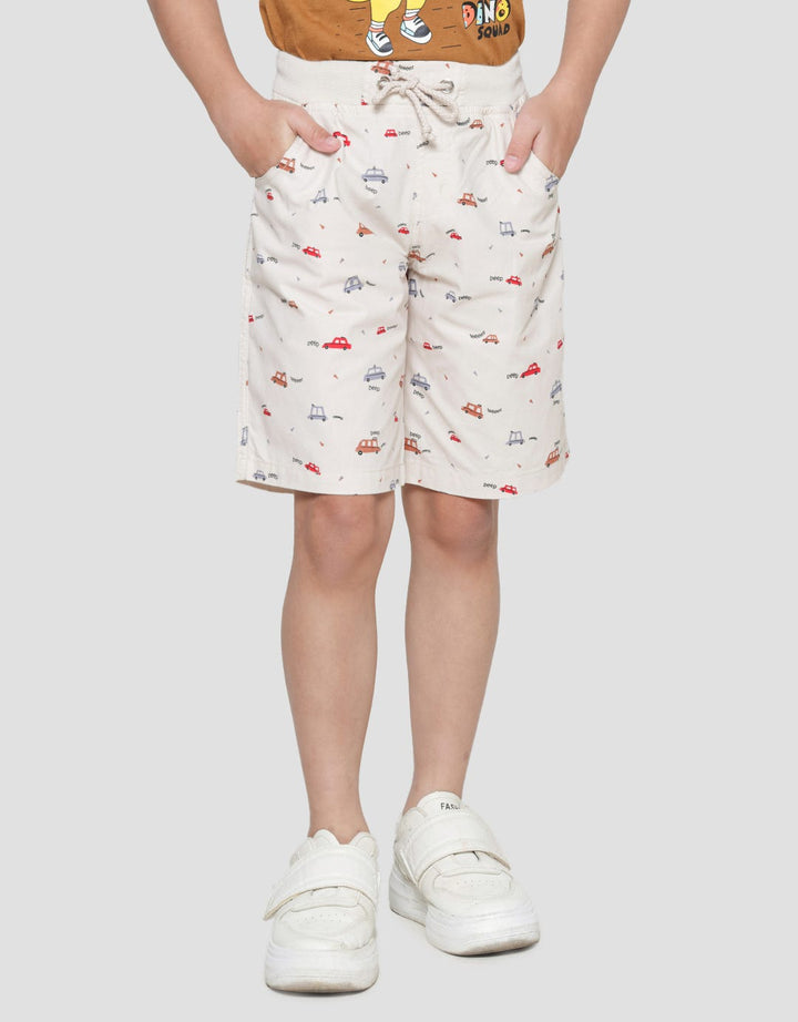 Little M Boys Car Print Shorts