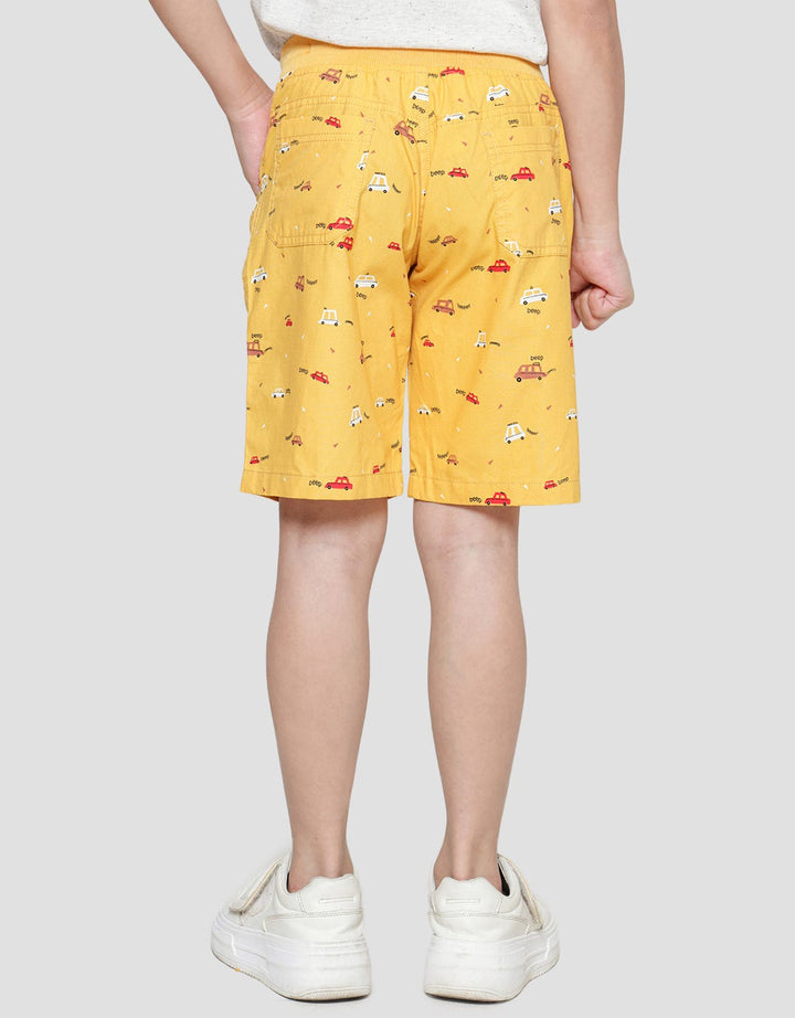 Little M Boys Car Print Shorts