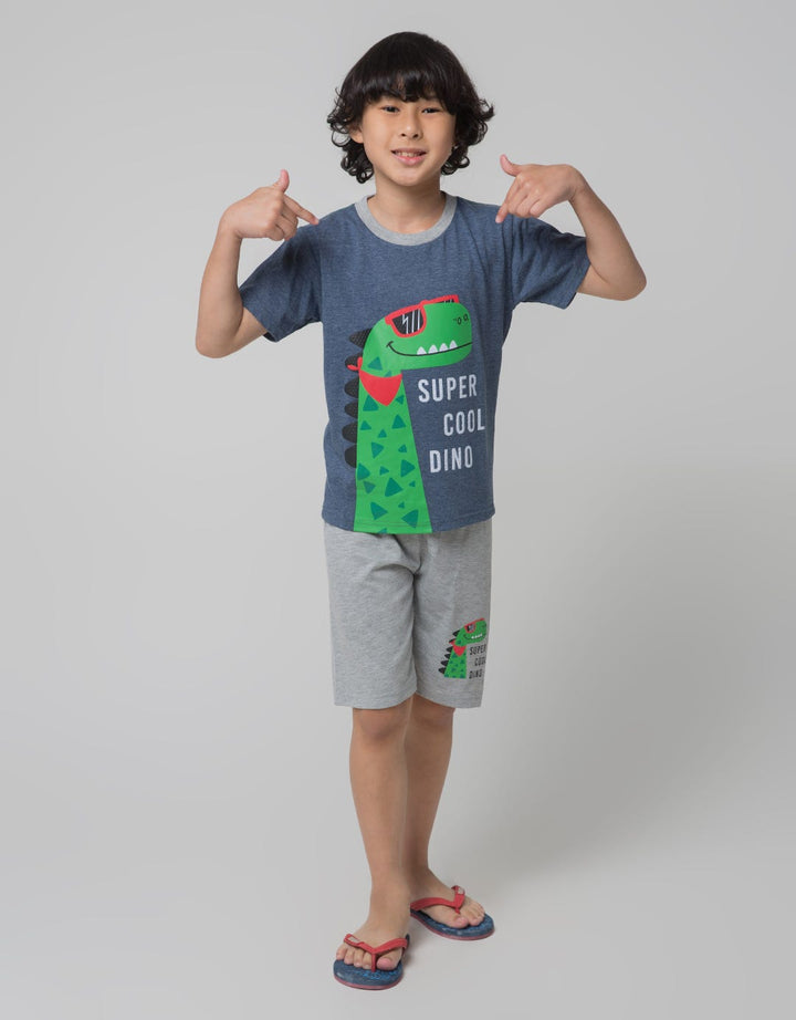Little M Top-Bottom Set T-Shirt Super Cool Dino