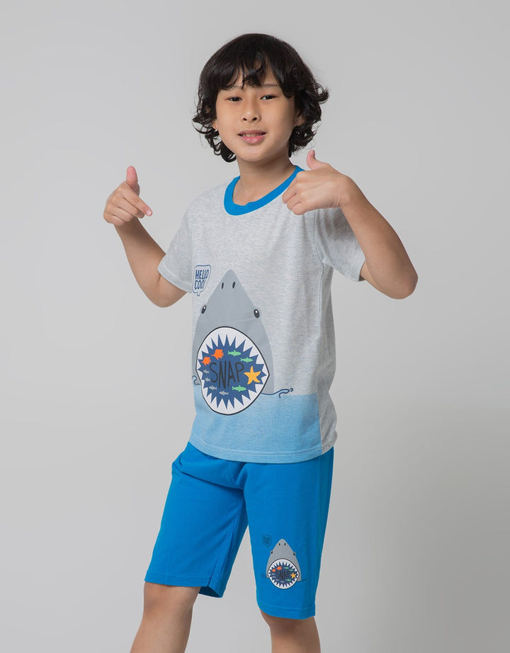 Little M Shark Print Boys Clothing Set