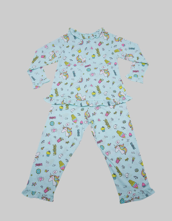 Kidz Too Sleepwear Girls Set Kancing Depan Fp Unicorn 1