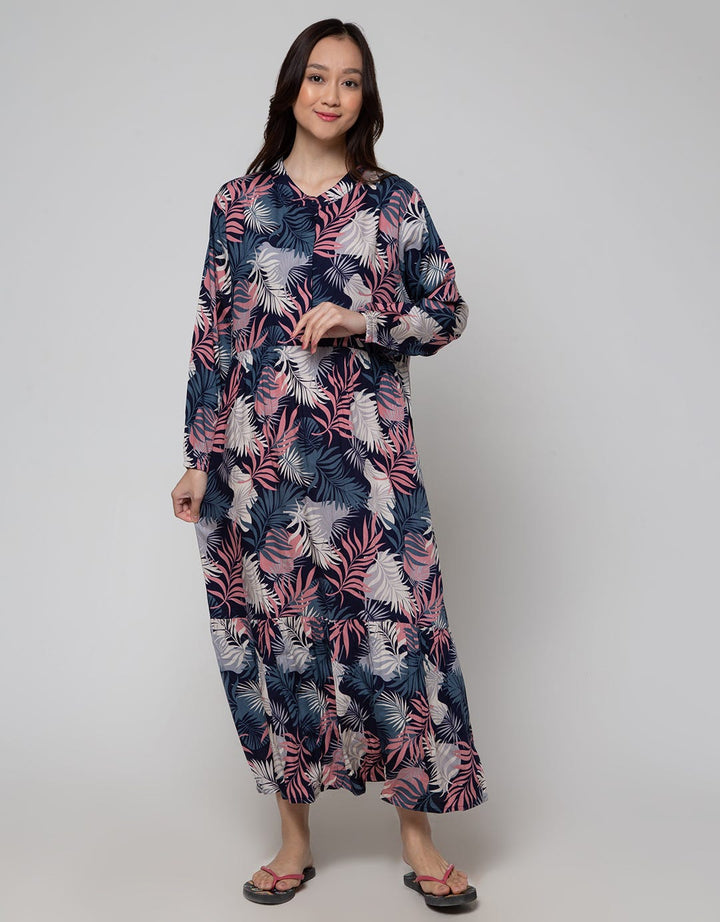 St. Yves Long Sleeve Maxi Dress Big Leaves
