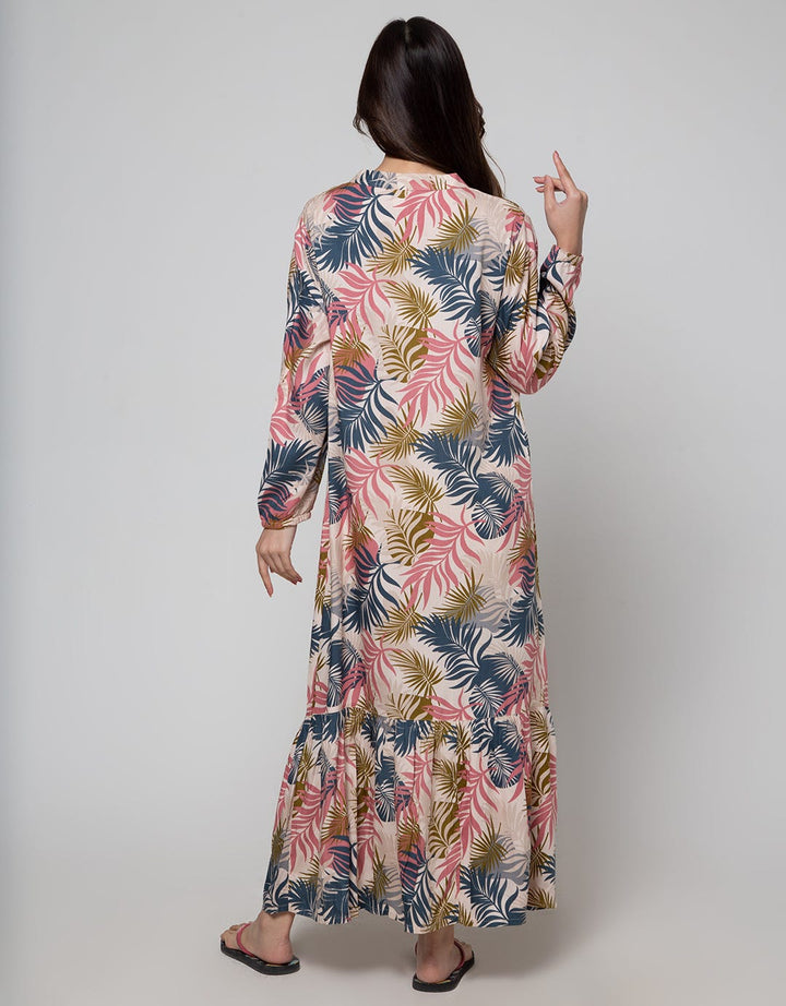 St. Yves Long Sleeve Maxi Dress Big Leaves