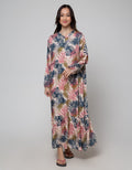 St. Yves Long Sleeve Maxi Dress Big Leaves