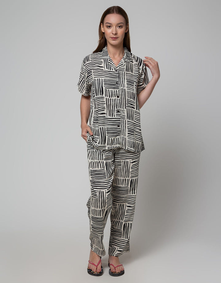 St. Yves Stripe Mix Set Piyama Wanita