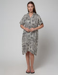 St. Yves Stripe Mix Midi Dress Wanita