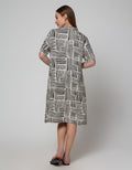 St. Yves Stripe Mix Midi Dress Wanita
