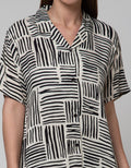 St. Yves Stripe Mix Midi Dress Wanita