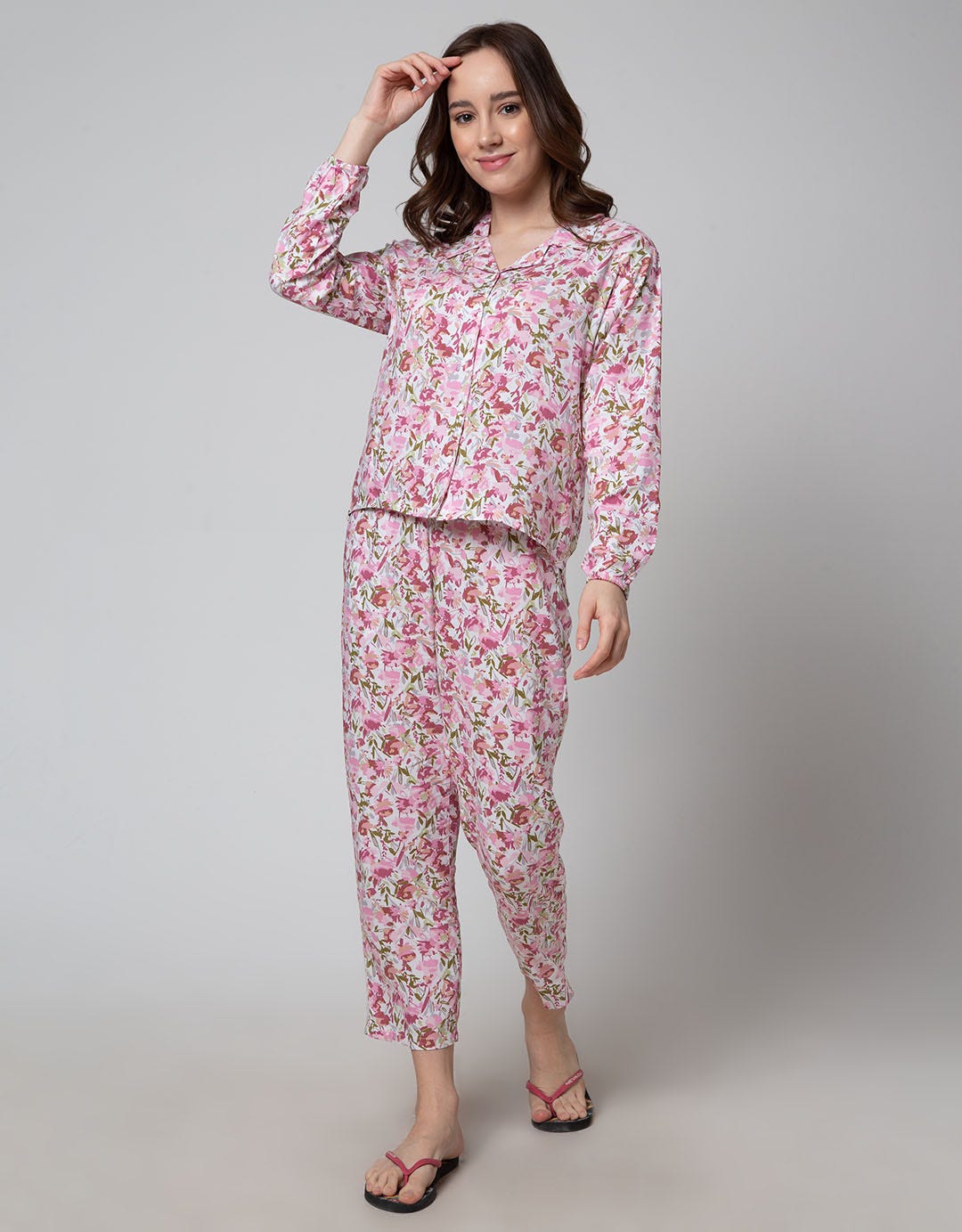 St. Yves Long Sleeve Pajama Pants Abstract Flowers