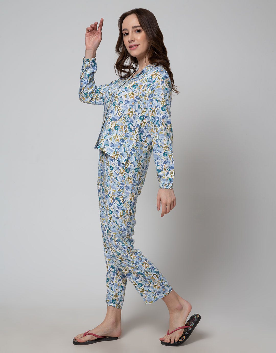 St. Yves Long Sleeve Pajama Pants Abstract Flowers