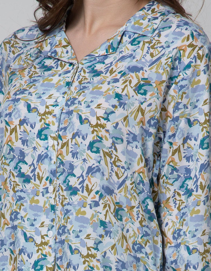 St. Yves Long Sleeve Pajama Pants Abstract Flowers