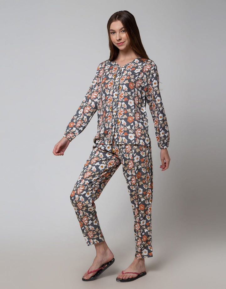 St. Yves Long Sleeve Pyjama Pants Sun Leaves