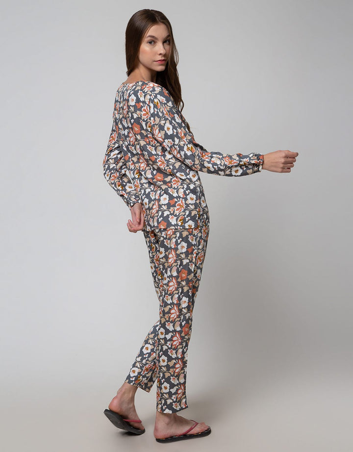 St. Yves Long Sleeve Pyjama Pants Sun Leaves
