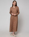 St. Yves Long Sleeve Maxi Dress Root Leaves