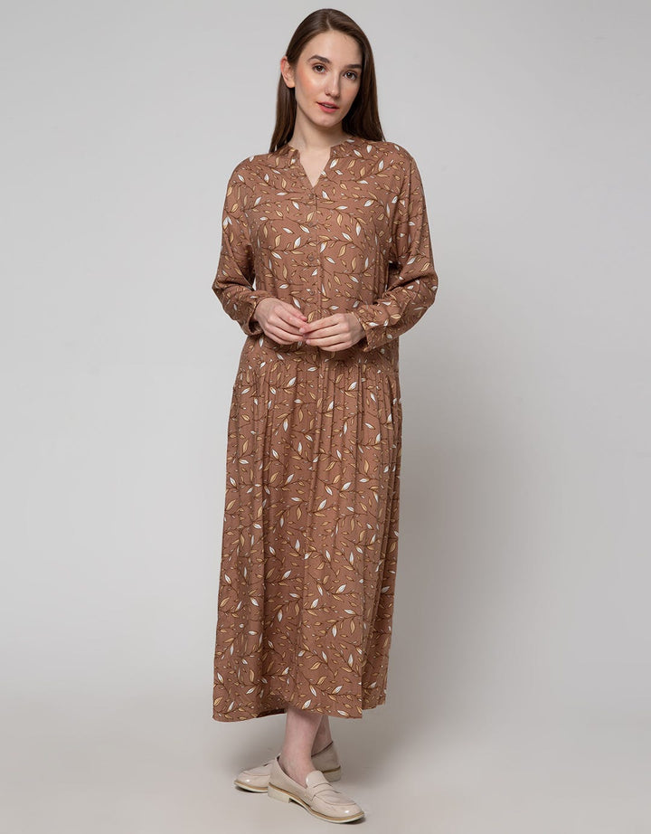 St. Yves Long Sleeve Maxi Dress Root Leaves