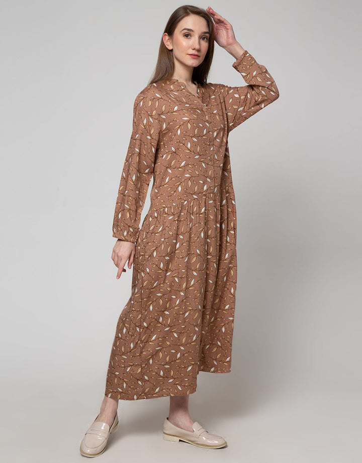 St. Yves Long Sleeve Maxi Dress Root Leaves