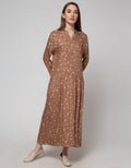 St. Yves Long Sleeve Maxi Dress Root Leaves