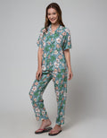 St. Yves Short Sleeve Pyjama Pants Floral Green