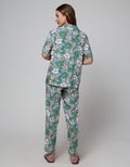 St. Yves Short Sleeve Pyjama Pants Floral Green