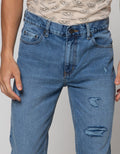 Nevada Fit Ripped Celana Denim Pria
