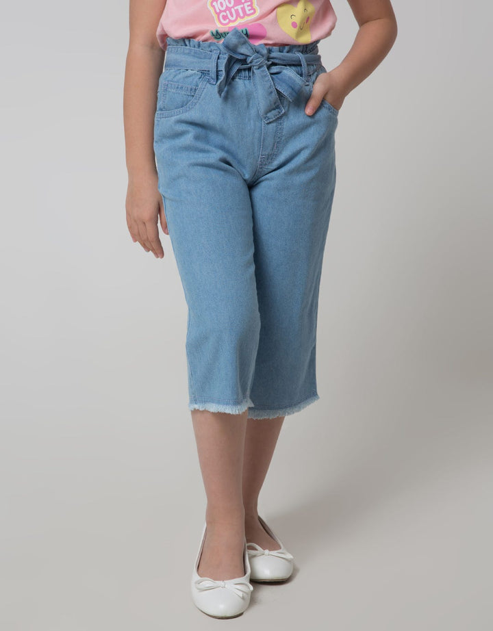 Little M Denim Long Pants 7 Per 8 Pants Kulot Paperbag