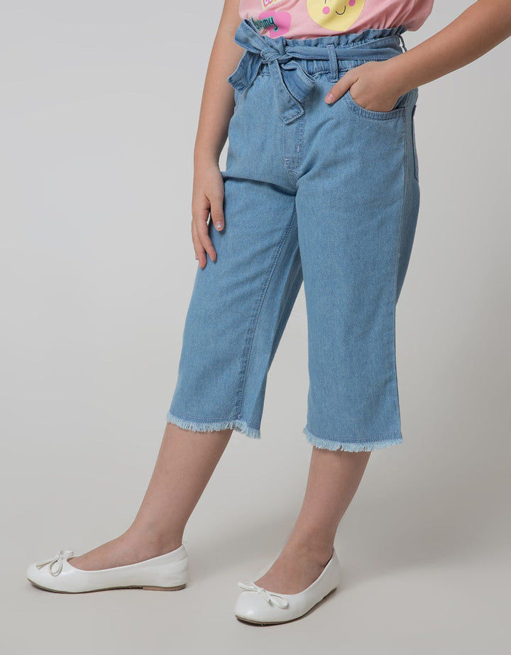 Little M Denim Long Pants 7 Per 8 Pants Kulot Paperbag