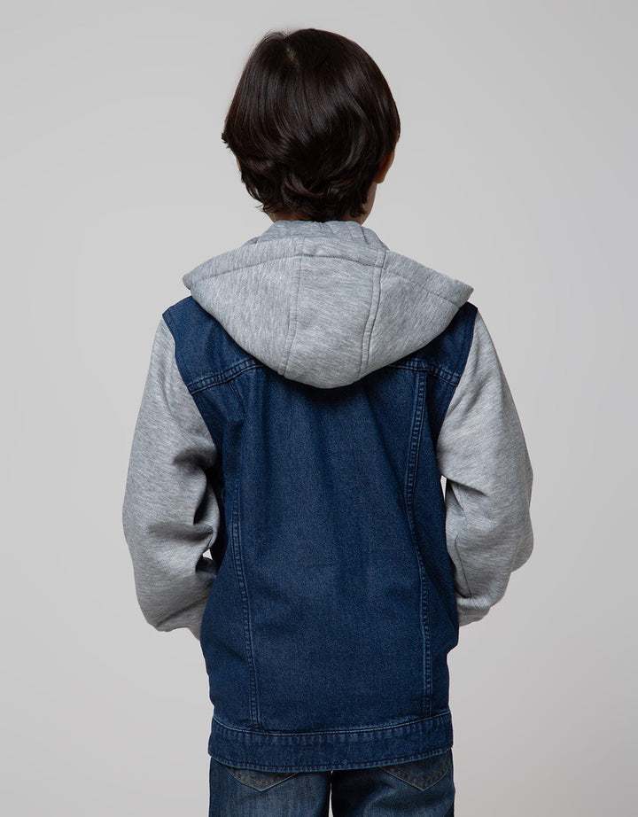 Little M Terry Hoodie Jaket Denim Anak Laki-laki