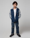 Little M Terry Hoodie Jaket Denim Anak Laki-laki