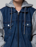 Little M Terry Hoodie Jaket Denim Anak Laki-laki