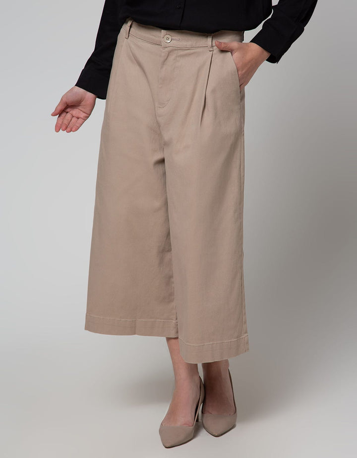 St. Yves Capri Pants Cotton Twill Wide Kulot