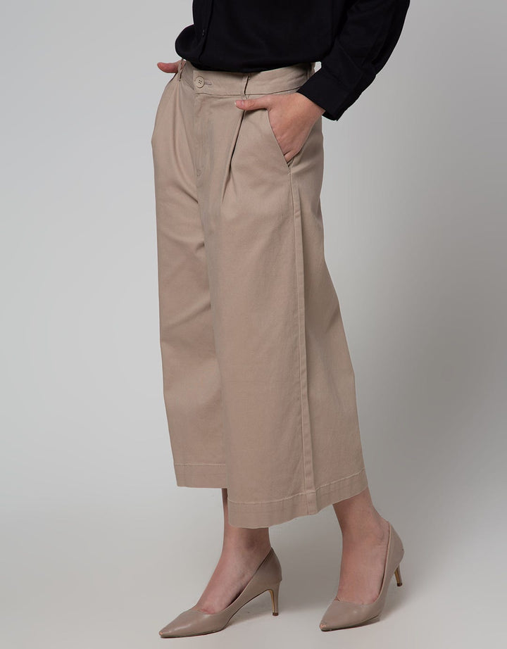 St. Yves Capri Pants Cotton Twill Wide Kulot